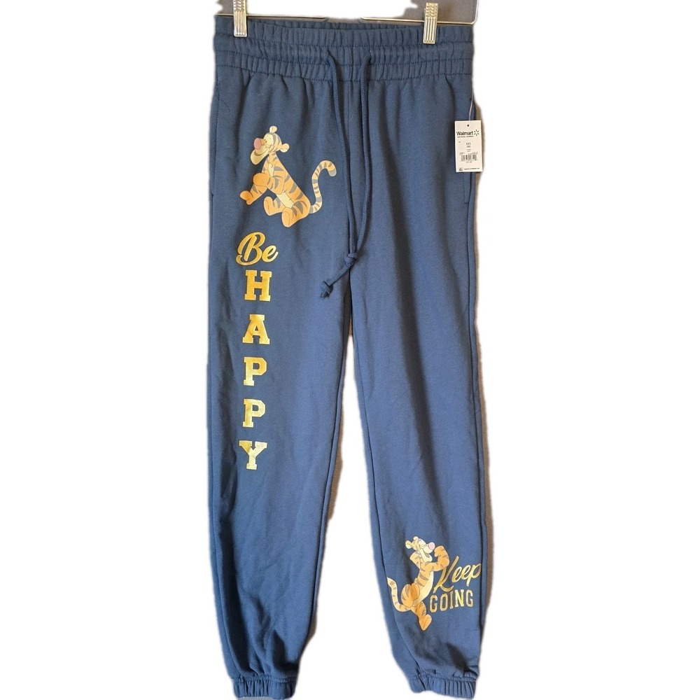 Tigger Women's Graphic Blue Jogger Be Happy Sweat Pants,  XXS (00) 29" Long NEW‎
